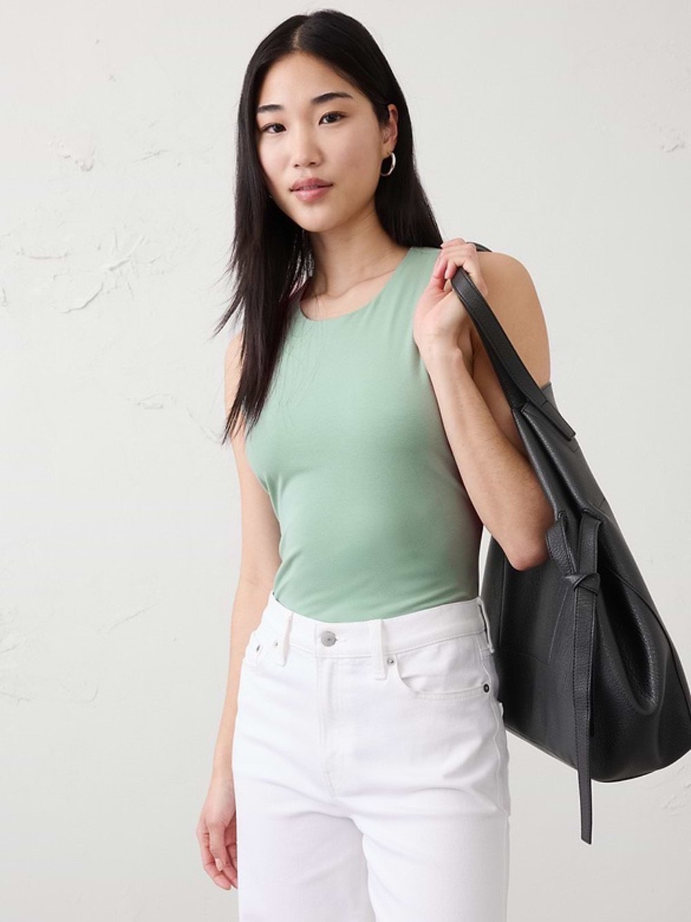 SOFT STRETCH RACER TANK SAGE GREEN